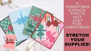 Sprigs & Bow Stencil Cards: Great for Christmas and Birthday Cards | July Stencil Club