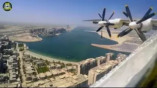 IMMACULATE Antonov 22 Antei Abu Dhabi Landing with PARADISE Views! [AirClips]