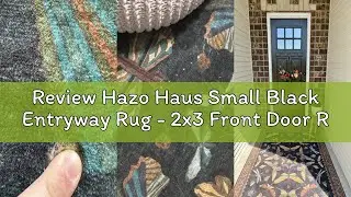 Review Hazo Haus Small Black Entryway Rug - 2x3 Front Door Rug Indoor Entrance, Small Carpet for Kit