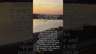 Prayer for success and growth in business ventures  #godslove #christianfaith #love #christianlove