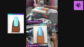 Blue Nail Art Paint Party Design