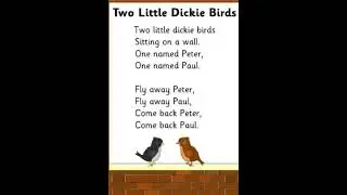 Two little Dickie Birds#nurseryrhymes #rhymes #kindergarten #poetry #poem