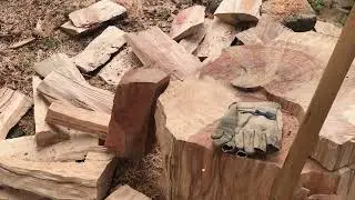 European Copper/Purple Beech Hand Splitting Firewood ... Zehr Estate, Waverly NY