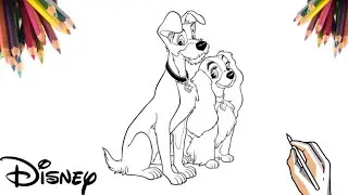 COMO DESENHAR A LADY E O TRAMP - A DAMA E O VAGABUNDO | HOW TO DRAW THE LADY AND THE TRAMP