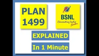 BSNL Plan 1499 I #JUSTAMINUTE I #1499