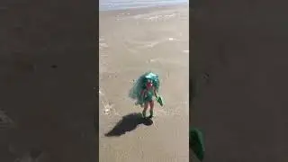 Mermista Princess of Power with Human Legs on the Beach