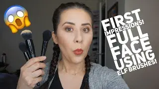 FIRST IMPRESSIONS|Full Face using DRUGSTORE Elf Brushes!