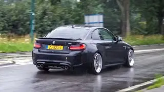 Modified cars leaving a car meet (in the rain) - July 2020
