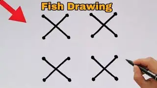 How to Draw Beautiful Drawing with Letter XXXX / Fish Drawing | Fish Drawing Easy Step by step 