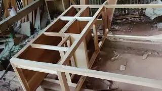 assembly of the lower frame of the siomay cart body #pusatgerobag #woodwork