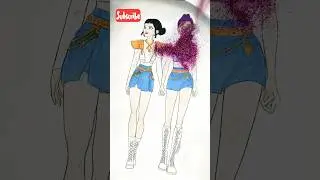 Kpop demon huntrix Zoey and Rumi #art #drawing #satisfying #kpop #anime #netflix #relaxing #glitter