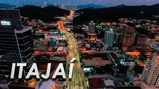 Conhe&ccedil;a Itaja&iacute; em Santa Catarina - V&ocirc;o Noturno por Drone 4k