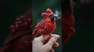 Berry Bird nibbles berries off itself, sneezes, then chirps happily. #cartoonstory