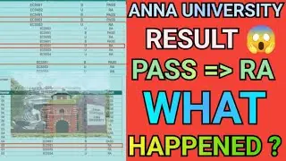 Anna University Pass to Arrear Result 😱 | Engineering Pass to RA Result? | What Happened?🙃#result#au