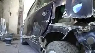 Nissan Note. замена заднего крыла и рихтовка двери.