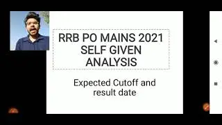 RRB PO MAINS 2021 EXPECTED CUTOFF