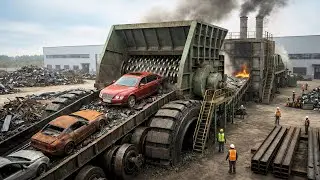 Inside the World&rsquo;s Largest Car Recycling Factory - From Junk Cars to Steel Coils