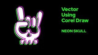 Making vector from image using Corel Draw / Neon Skull // step by step // pencil drawing
