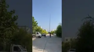 Diameter 50mm length 9m pure carbon fiber telescopic pole  Weight less than 5kg a girl can lift it