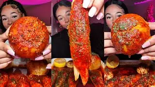 THE BEST OF ONION BOIL IMITATION CRAB MUKBANG COMPILATION 💯 DELICIOUS SPICY SAUCY ONION BOILED ASMR
