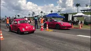 Fusca turbo dando lenha na Porsche #arrancada #turbo #fusca #porsche