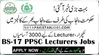#PPSClecturerjob2019  PPSC Lecturer Jobs 2019 | 2978+ New Lecturer | Online Re