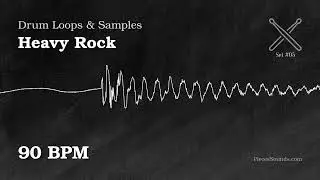 Heavy Rock Drums Loops Beats 90 BPM Royalty-Free Samples. Set 5 #PiecesSounds