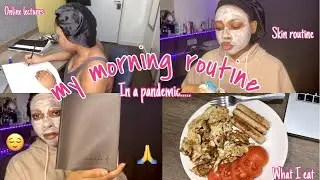 My lockdown morning routine || workout routine, online lectures, skin routine, what I eat.....