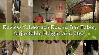 Review Yaheetech Round Bar Table, Adjustable Height and 360&deg; Swivel Bar Tables, Cocktail Table with