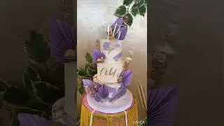 Purple with Gold Accent Cake