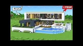 Minecraft modern house 🏠 live