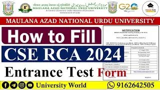 How to Fill Manuu RCA CSE Entrance Test Form 2024 @UniversityWorld