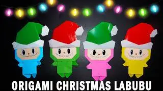 ORIGAMI CHRISTMAS LABUBU  DIY How to Make Paper CHRISTMAS Labubu | Easy Paper LABUBU Craft