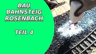 Bahnsteig Rosenbach Teil 4 Schotter Kleben(Schotterkleber)[Gartenbahn,Garteneisenbahn,Spur G, Bau]