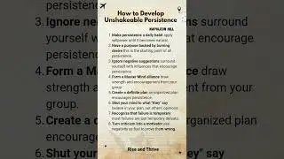 How to Develop Unshakeable Persistence - Napoleon Hill's Method for Success