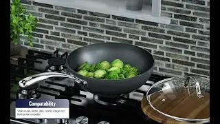 Cooks Standard Nonstick Hard Anodized Cookware Set, 8 Piece, Black
