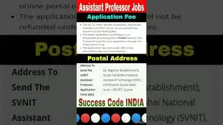 Assistant Professor Vacancy 2023 | SVNIT Recruitment 2023 #successcodeindia #trending #viral #india