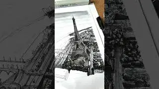Eiffel Tower sketching process ✍️ #art #artdrawing #sketch #drawing #eiffeltower #paris
