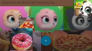 ASMR CHICKEN LEG PEPPERONi PIZZA DONUT MUKBANG eating with MR Bunny MR Panda Nrs Cat ep 205