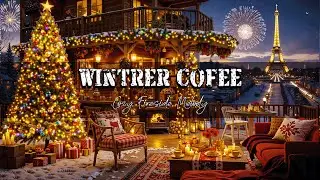 ☕Winter Cafe ❄️8 hours of relaxing jazz music 🔥A crackling fire, relaxing and ideal for studying