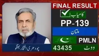 PP-139  by Election 2022 Total polling station 153 # final Result Winer #sharaqpursharif