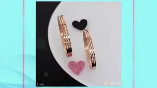 😍 Latest Design High-Quality with Diamond Rose Gold Couple Kada - Style A013 😍