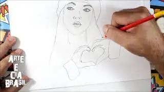 Arte e Cia Brasil! COMO DESENHAR GAROTA TUMBLR #TODAMEIGA   PASSO A PASSO