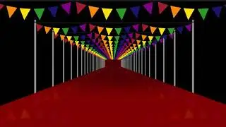 Stage Festival Celebration | Party Decoration Tunnel Moving Video Footage