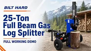 BILT HARD 25-Ton Full Beam Gas Log Splitter: 7hp 209cc OHV Engine