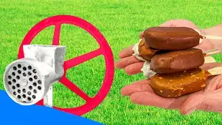 Ice Cream Vs MEAT GRINDER! Will ice cream be able to stop the meat grinder?
