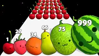 WATERMELON SHOT - ASMR Gameplay (Reach 'Golden Cherry' Part 1) Watermelon Game 2048 Game Android iOS