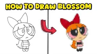 How to Draw Blossom from The Powerpuff Girls &ndash; Easy Character Drawing Process