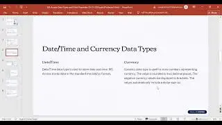 MS Access Data Types and Field Properties