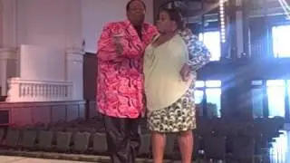 Harvey Star Washington and Julia Hudson on the runway at navy pier